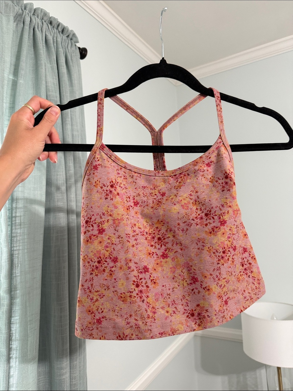 Beyond Yoga Pink Floral Strappy Women's Tank Top